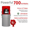 Nadair ST-700-35H 700 AirWatts motor features, bottom-load canister