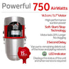 Nadair HD-750-22H 750 AirWatts motor features, soft-start and LED indicator