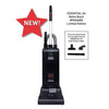 Sebo Essential G4 (Black) Upright Vacuum | Model 90406BE – upright with feature-summary graphic