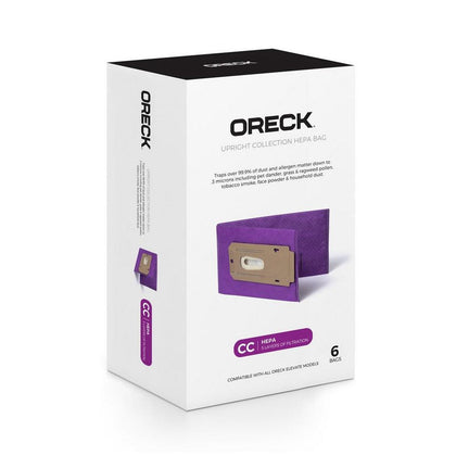 Oreck Superior HEPA Allergen Filtration Vacuum Bags 6-Pack – Part #AK1CC6H — replacement bag product photo