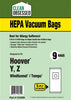 Clean Obsessed Hoover Type Y HEPA Vacuum Bags – 9 Pack Part #CH309 available at Ace Vacuums