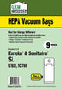 Clean Obsessed Eureka/Sanitaire Type SL HEPA Vacuum Bags 9/pk Part# CH751 available at Ace Vacuums