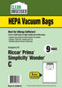 Clean Obsessed Riccar/Simplicity Type C HEPA Vacuum Bags – 9-Pack – Part #CH814 available at Ace Vacuums