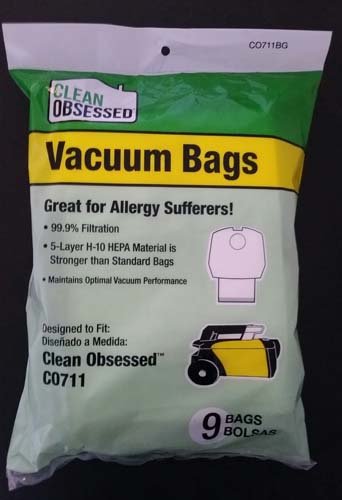 Clean Obsessed CO711 Canister HEPA Vacuum Bags – 9/PK #CO711BG available at Ace Vacuums