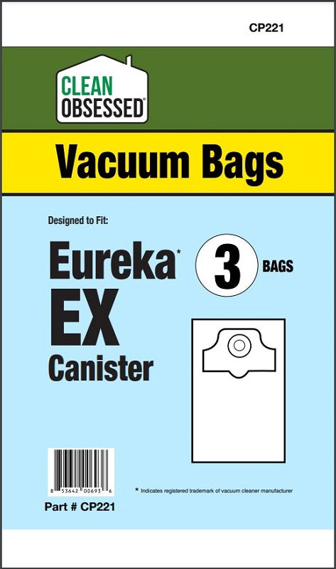 Clean Obsessed Eureka Type EX Micro Paper Bags 3/PK Part #CP221