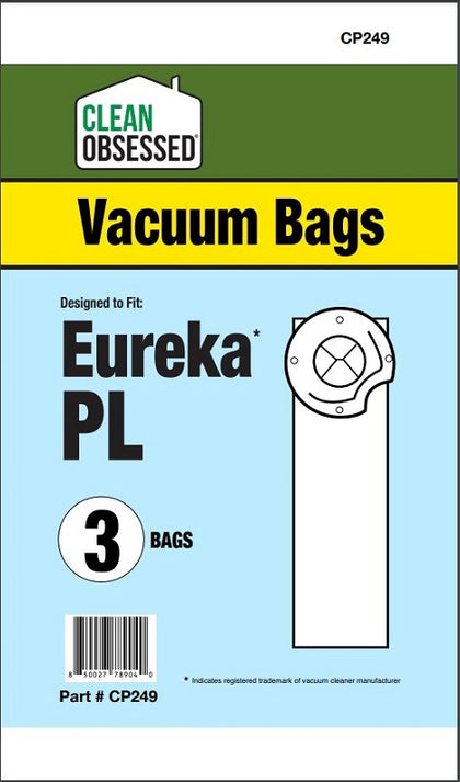Clean Obsessed Eureka Type PL Micro Paper Bags 3/PK Part #CP249 available at Ace Vacuums