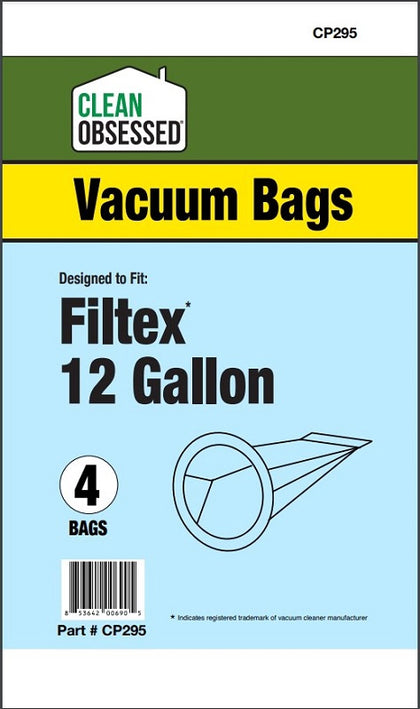 Clean Obsessed Filtex 12 Gallon Micro Paper Bags 4/PK – 13.5