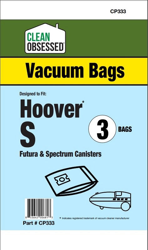 Clean Obsessed Hoover Type S Micro Paper Bags 3/PK Part #CP333
