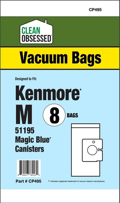 Clean Obsessed Kenmore Type M 51195 Micro Paper Bags 8/PK Part #CP495 available at Ace Vacuums