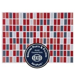 Sebo Exhaust Microfilter, for Felix/Dart (red/grey, rectangles) #7095ER12