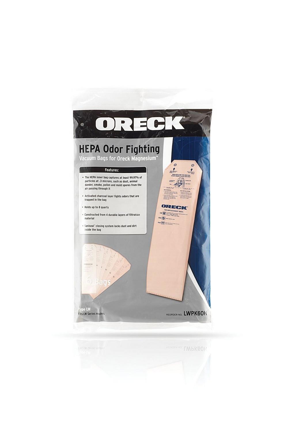 Oreck Magnesium HEPA Odor Fighting Vacuum Cleaner Bags (6 pack)