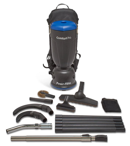 Powr-Flite Comfort Pro Backpack Vacuum with Tools – 6 Quart Capacity #BP6S-KIT2 available at Ace Vacuums