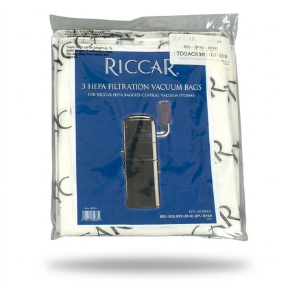 Riccar Central Vacuum HEPA Bags | 3-Pack #RCB-3 available at Ace Vacuums