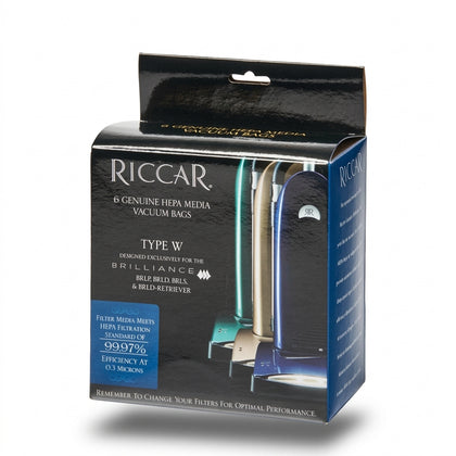 Riccar Brilliance HEPA Type W Bags – 6-Pack | OEM Upright Vacuum Bags #RWH-6 available at Ace Vacuums