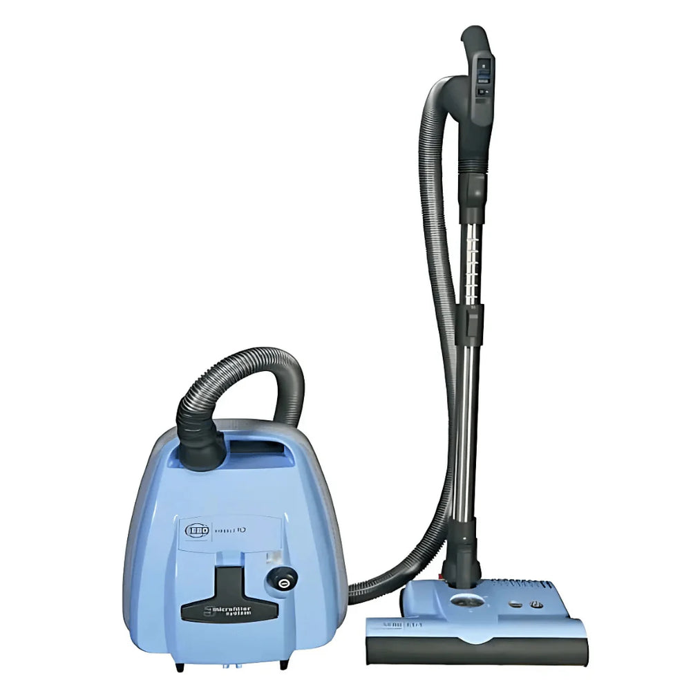 Pastel Blue SEBO AIRBELT K3 Premium canister vacuum model 91698AM with matching ET-1 electric power head