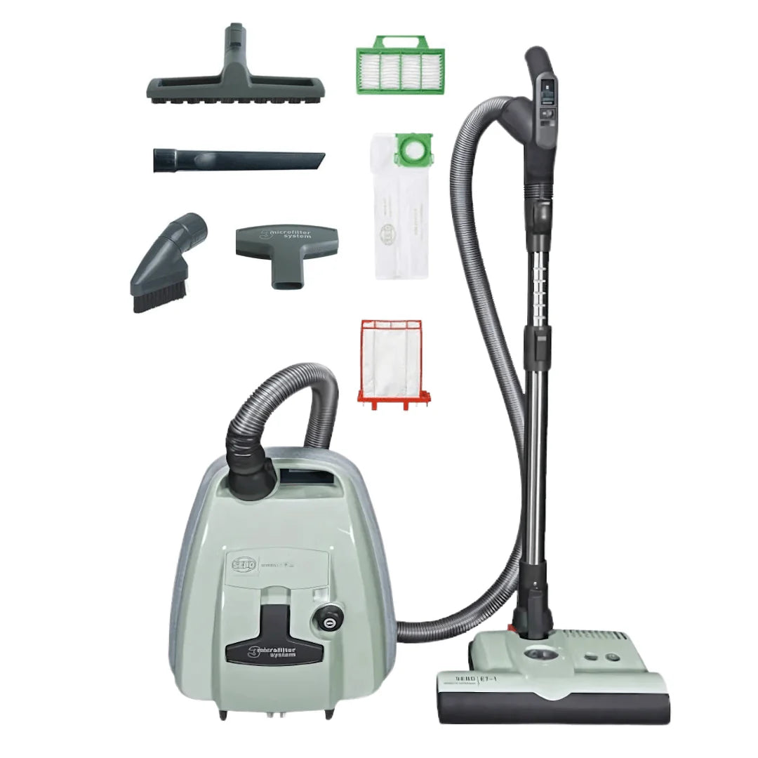 SEBO AirBelt K3 Premium Canister Vacuum (Pastel Mint) | #91697AM – vacuum with filter and attachment assortment