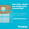 Simplicity Paper Bags for S100 Sport Portable Canister – 6-Pack #SS-6 – vacuum-bag replacement guidance graphic