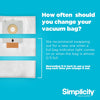 Simplicity Bags for Scout Canister Vacuum – 6-Pack HEPA #SSH-6 – vacuum-bag replacement guidance graphic