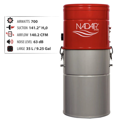 Nadair ST-700-35H Hybrid Central Vacuum Power Unit, 700 AW, 35L available at Ace Vacuums