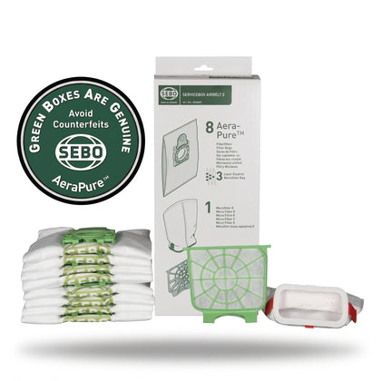 Sebo Service Box E (18-Piece Carton) – 8 Bags, Microfilter & Exhaust Filter #8334A1