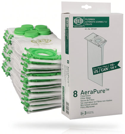 Sebo Filter Bag Box Softcase (8 Bags with Caps) #75175AM