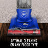 Hoover Total Home Pet MAXLife Upright Vacuum UH74100M front close-up of floor head on carpet and hard flooring