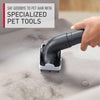 Hoover High Performance Swivel XL Pet Upright Vacuum UH75260V close-up of pet tool cleaning fabric upholstery