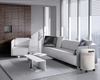 AirPura P714 for Germs, Mold and Chemicals Reduction Air Purifier – white purifier beside a sofa