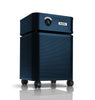 Austin Air HealthMate Air Purifier (Midnight Blue) #B400E1 – midnight-blue air purifier on casters, angled view