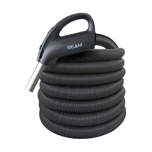 Beam Central Vacuum SUPERFLEX 1-3/8" 30' ON/OFF Button Lock Peppercorn Hose – Part# HO730BLP