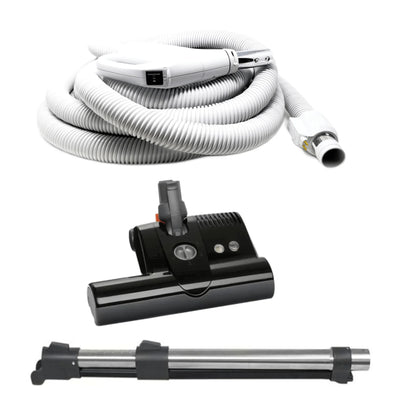 Clean Obsessed Central Vacuum Attachment Kit 30′ Direct Connection Hose with 15″ Power Nozzle (Black) #PSB30D15 available at Ace Vacuums