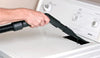 Flexible Crevice Tool cleaning dryer lint from a vent