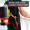 Hoover Backpack Vacuum C2401 with 1 1/2 Tool Set – Part #C2401 – quick-change power cord close-up
