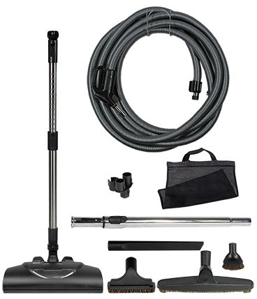 MD Central Complete 360 Deluxe Central Vacuum Attachment Kit 30' Direct Connect Hose with 12