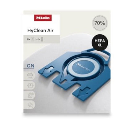 Miele HyClean Allergy XL Pack GN Vacuum Bags 8 Ct with HA50 HEPA Filter #12909780