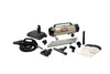 Metrovac PROFESSIONAL EVOLUTION Full-Size Canister Vacuum – Part #104-578000 – silver canister with multiple floorheads and small tools