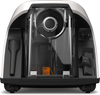 Rear view of the Miele Blizzard CX1 Cat & Dog showing its dust container and hose connection
