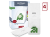 Miele U AirClean 3D four-bag pack with green-collar bags and replacement filters