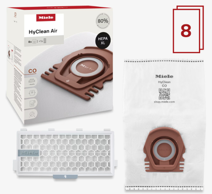 Miele CO HyClean Allergy XL Air 8 Vacuum Bags with SF-HA50 #12909760 available at Ace Vacuums