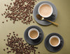 Miele Coffee Beans Black Edition Café Crèma 4pk #12792180 – coffee cups arranged with roasted beans
