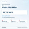 Miele SEB 234 / SEB 224 Belt identification guide with reference SEB 234 / SEB 224 and model and fit checks