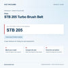 Miele STB 205 Turbo Brush Belt identification guide with reference STB 205 and model and fit checks