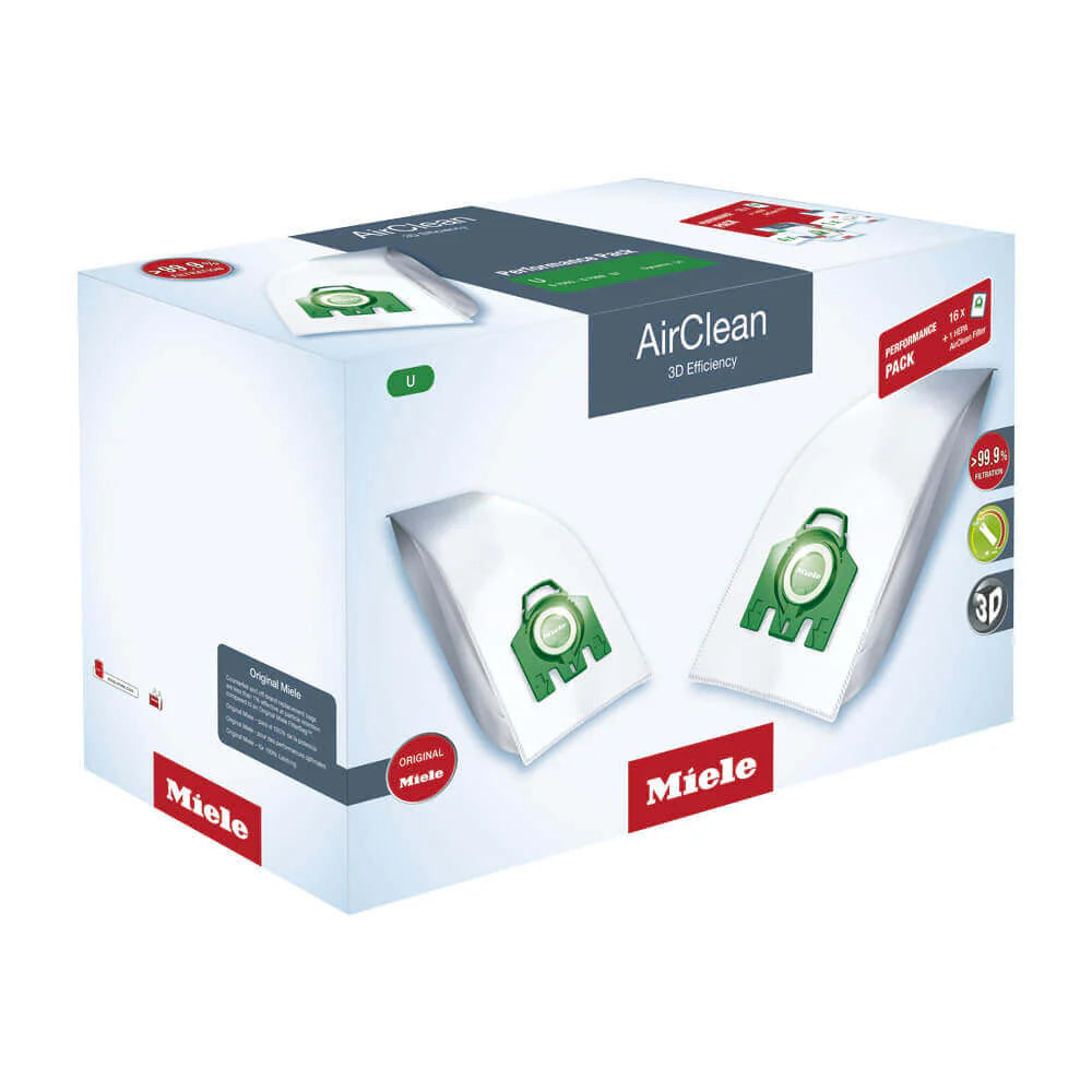 Miele U HA30 Performance AirClean 3D Pack – 16 Bags + HEPA Filter