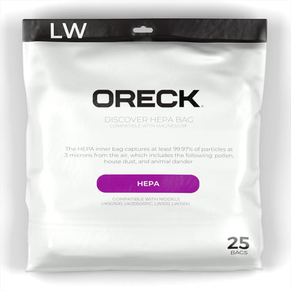 Oreck Discover Bag Filter Paper Bags 25-Pack – Part #AK1LW25H — product photo