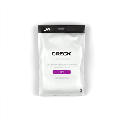 Oreck HEPA Paper Vacuum Bags for Discover & Magnesium Models 3-Pack – Part #AK1LW3H — product photo