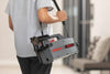 Oreck XL Pro 5 Super Compact Canister Bagged Vacuum Cleaner – Model #BB900-DGR – shoulder-carried vacuum side view