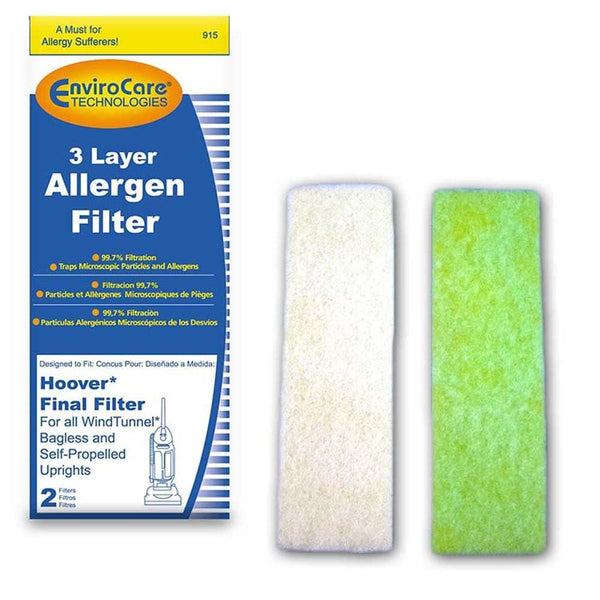 EnviroCare 3-Layer Replacement Filters for Hoover WindTunnel Self-Propelled Bagless Upright Vacuums Part #F915