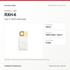 Riccar RXH-6 type x hepa media bags, unpackaged product view. Available at AceVacuums.