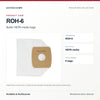 Riccar ROH-6 butler hepa media bags, unpackaged product view. Available at AceVacuums.