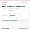 Riccar KIT-BAG mesh attachment storage bag, bag specification and identification graphic. Available at AceVacuums.